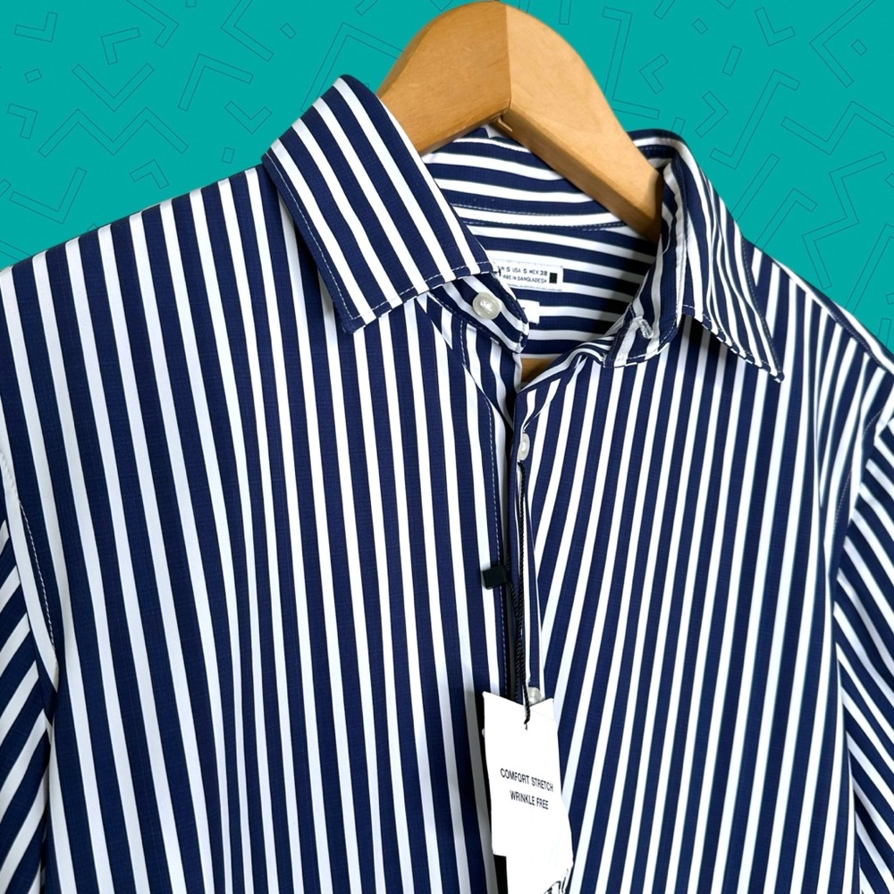Zara Comfort Stretch Striped Button Down Shirt